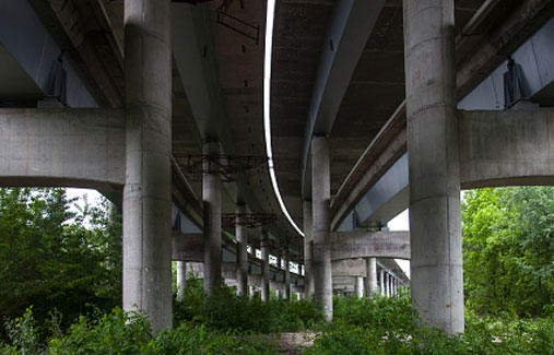 The underside of a freeway