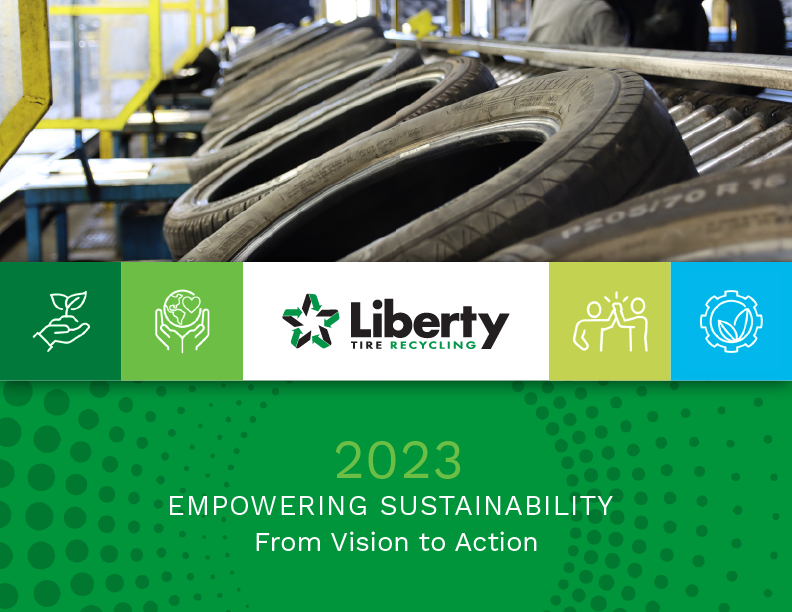 The cover of Liberty Tire Recycling's 2023 ESG Report