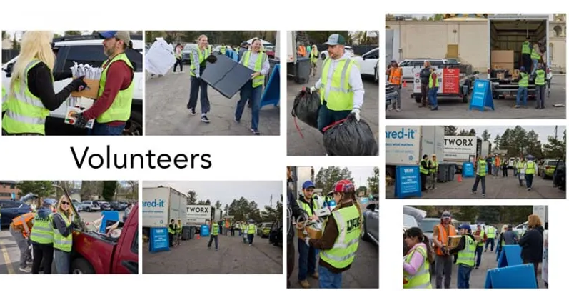 Volunteers supporting their community by participating in the Collection of Hard-to-Recycling Materials in Holladay, Utah