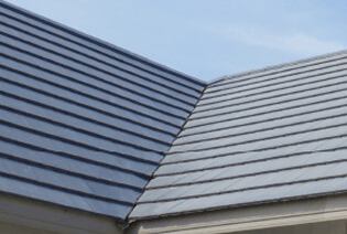 Rubber roofing material on a house