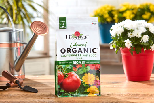 A bag of Burpee Organic Enhanced All Purpose Mix