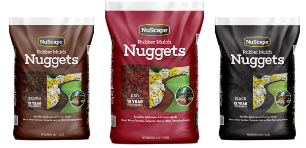 Nuscape Nugget Rubber Mulch packages