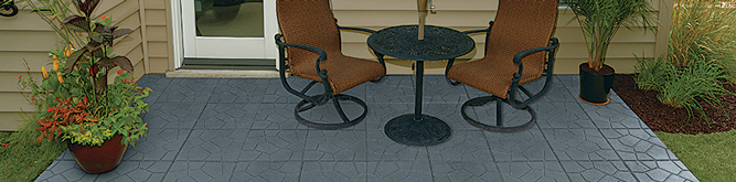 A back patio covered in Rubberific pavers
