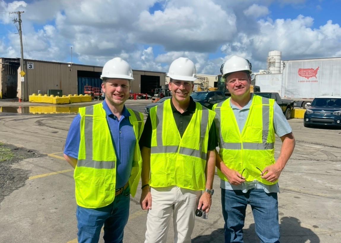 From left to right: Liberty Partners of Tallahassee Director of Client Relations Ethan Merchant, Representative Toby Overdorf, and Liberty Tire Recycling Regional Vice President David Cannon. (Photos courtesy of Liberty Partners of Tallahassee)