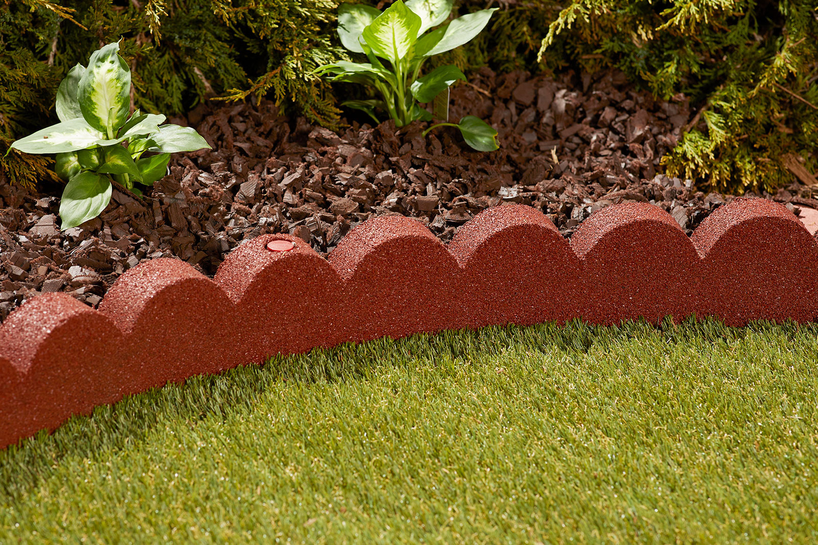 Scalloped edging in landscaping.