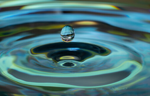 A droplet hitting water