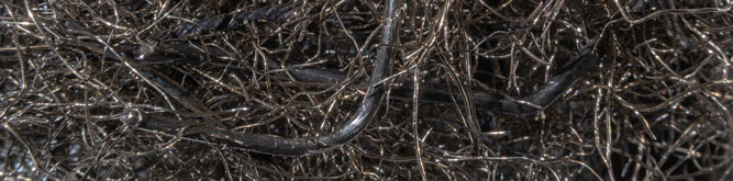 A pile of recycled steel wire